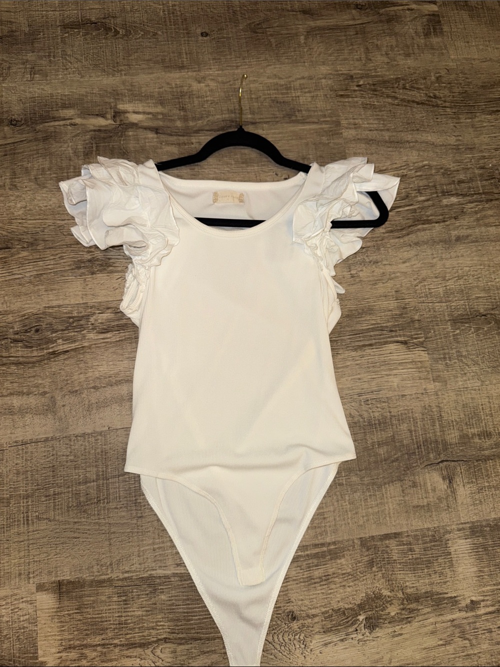 Altar'd State White Ruffle-Sleeve One-Piece Bodysuit